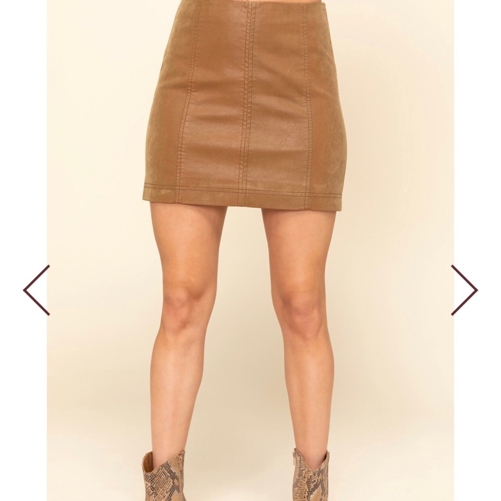 Free People Modern Femme Faux Leather Mini Skirt - Picture 2 of 8